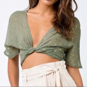 Princess Polly Sheer Wrap Crop Top